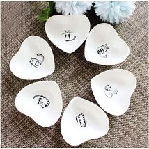 Cute Cat Ceramic Side Sauce Dishes Mini Heart shape 2.95 X 2.75 X 1 INCH - $17.82