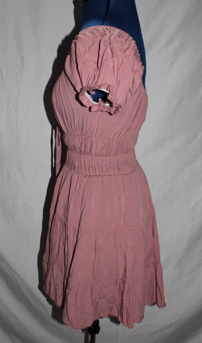 I Love Oasis Women's Size S Mauve Off Shoulder Elastic Waist Tiered Mini Dress Item image 9
