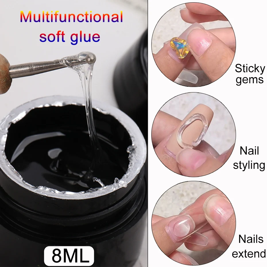 Sporting Solid Nail Tip Gel Press On Nail Extension White Clear Glue DIY Modelin - £23.90 GBP