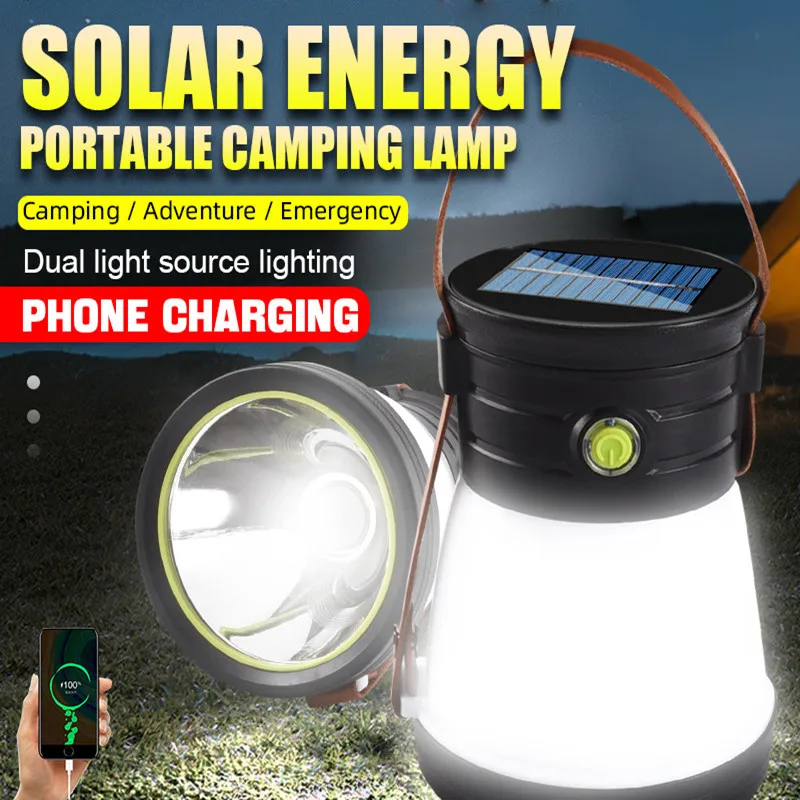 New Multifunctional Camping Lamp Outdoor Portable Tent Light USB Solar Rechargea - £56.16 GBP