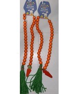 NEW Farmhouse Wooden Bead Easter Garland 27.5 Inch Carrots NEW Lot Of 2 - $26.43 CAD