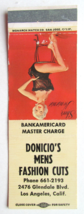 Donicio&#39;s Men&#39;s Fashion Cuts - Los Angeles, California 20 Strike Matchbook Cover - £1.59 GBP
