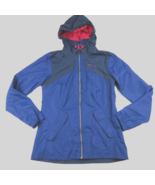 DECATHLON Quechua Navy Blue Red hooded windbreaker lightweight  jacket S... - £15.53 GBP