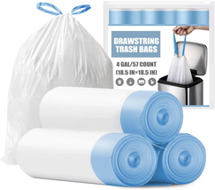 Small Trash Bags 4 Gallon - Drawstring 4 Gallon Trash Bag, Tear-Free 4 G... - $11.88