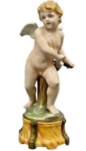 1890s Ginori Capodimonte Porcelain Cupid Figurine Italy Titled &quot;Armed Love&quot; - £174.44 GBP