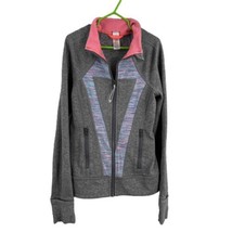 Ivivva Gray Pink Athletic Jacket Full Zip Thumbholes Lightweight Girls S... - £19.37 GBP