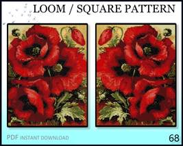 Poppies Loom and Peyote Beads Pattern No.68 -  Large Tapestry Delica Bea... - £3.96 GBP