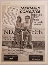 1924 Silent Movie Ad &quot;Neck and Neck&quot; Starring Lige Conley &amp; Peggy O&#39;Neil - $24.28