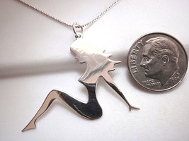 Woman's Silhouette Figure Pendant 925 Sterling Silver Corona Sun Jewelry Dancer - $11.69