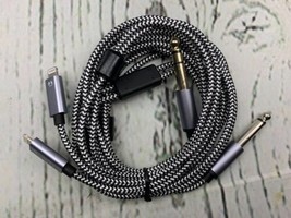 ?6.6FT 8 Pin to 1/4 TRS Audio Stereo Cable 6.35mm Male Aux Audio Cord 2pk - £18.96 GBP