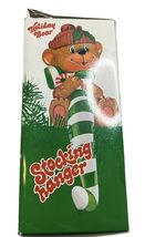 Vintage Christmas Bear Stocking Hanger Teddy Candy Cane Holder Hook NOS - $16.83