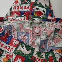 Handmade Christmas Peace Joy Cotton Pillowcase 21&quot; x 33.5&quot; Pillow case U... - £7.10 GBP