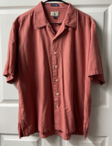 Cutter &amp; Buck Short Sleeved Button Front Shirt Mens Size XL Rusty Red - $14.72