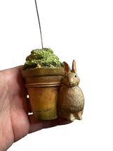 Marjolein Bastin Bunny Rabbit Flower Pot Recipe Photo Card Holder Easter... - $15.15