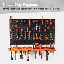 VonHaus 50 Piece Wall Mounted Plastic Pegboard and Shelf Tool Organizer - £33.32 GBP