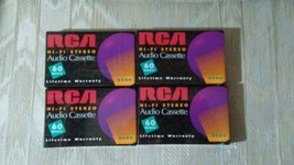 4 RCA Blank Audio Cassette Tapes Hi-Fi Stereo 60 Minutes Normal Bias RC60 - £11.76 GBP