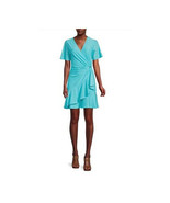 Michael Kors Wrap Dress   Eyelet Dress Surplice V-Neck Short Flutter Sle... - £46.89 GBP