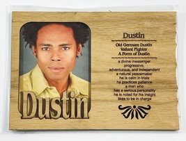 DUSTIN Personalized Name Profile Laser Engraved Wood Picture Frame Magnet - £10.88 GBP