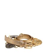 Dolce &amp; Gabbana Gold Brass Chain Coin Embellished Metal Buckle Belt Women - $481.99