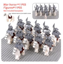 11+11 Pcs Soldier Castle Knights War Horse White Building Block TOY DIY Fit Lego - £18.23 GBP