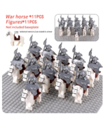 11+11 Pcs Soldier Castle Knights War Horse White Building Block TOY DIY ... - £17.95 GBP