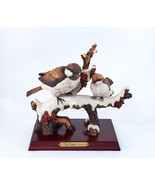 De Capoli Collection Porcelain &quot;Two Birds on a Tree&quot; Winter Scene Wood B... - £43.10 GBP