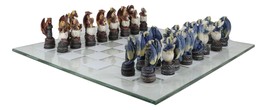 Might Magic Dungeons And Dragons Fantasy Colored Chess Pieces With Glass Board - £71.00 GBP