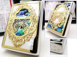 Armor Butterfly Shell Inlay Double Sides Zippo 2021 MIB Rare - £128.96 GBP