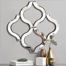 Arc-Shaped Decorative Wall Mirror Silver  Exquisite Gorgeous Glam Accent Mirror - £44.64 GBP