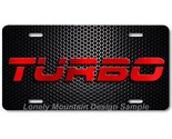 Turbo Graphic Inspired Art Red on Mesh FLAT Aluminum Novelty License Tag... - £14.38 GBP