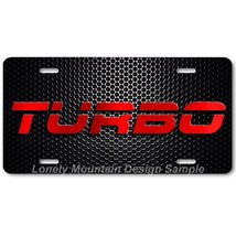 Turbo Graphic Inspired Art Red on Mesh FLAT Aluminum Novelty License Tag... - $17.99