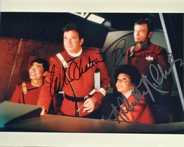 Star Trek Cast Signed Photo X4 - W. Shatner, D. Kelley, N. Nichols, G. Takei w/C - $689.00