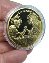 Evil vs Good &quot;In God We Trust&quot; 24k Gold Plated Collectable Coin Gift UK - £5.82 GBP