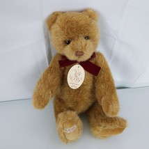 BALTMANS Ltd Edition Gund Teddy Bear 1987 15&quot; jointed Burgundy bow Tan B... - $148.47