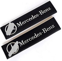 Mercedes Embroidered Logo Car Seat Belt Cover Seatbelt Shoulder Pad 2 pcs - £10.21 GBP