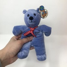 Planet Plush Dad Fathers Days Blue Teddy Bear with Red Tie Beanie Baby P... - €25,73 EUR