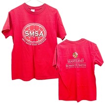 Gildan Ultra Cotton T-shirt Medium Red Univ of Maryland SMSA UMD Short Sleeve - £7.12 GBP