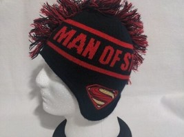 Kids Man of Steel Superman Black Red Mohawk Beanie Hat - Pre-owned - £11.32 GBP