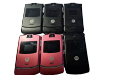 6 Lot Motorola Razr V3 Flip Phone AT&T Wholesale used Need Minor Repairs Complet - $62.97