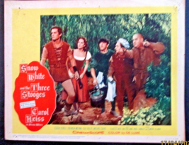 THREE STOOGES: (SNOW WHITE &amp; THE THREE STOOGES) ORIG,1961 MOVIE LOBBY CARD - $222.75