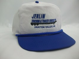 Jerlin Trucking Trailer Rentals Hat Vintage Blue White Snapback Baseball Cap - £15.97 GBP