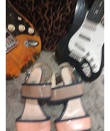 Clarks Narrative size 7 (41)  leather  peep toe heel sandals - £9.20 GBP