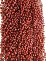 12 Burgundy Maroon Mardi Gras Beads Necklaces Party Favors Metallic 1 Dozen Lot - £3.91 GBP