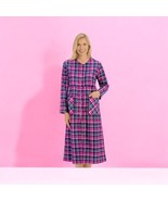 Target Flannel Robe House Coat Plaid Women Size L Pink Black White- Pear... - $356.03 MXN