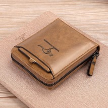 Leather Wallet	for Men Fashion Cardholder Men&#39;s	Luxury Designer Purse with Zippe - £52.08 GBP