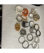 Lot Of 26 Costume Jewelry Bracelets Vintage To Now Bangles Cuffs Rhinest... - £99.16 GBP