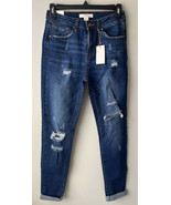 Forever 21 Skinny Jeans Women&#39;s Size 26 Dark Wash Blue Denim Distressed ... - £17.44 GBP