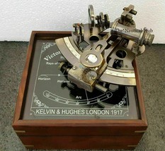 Nautical Brass Sextant With Wooden Box Maritime Victorian Sextant - £32.87 GBP