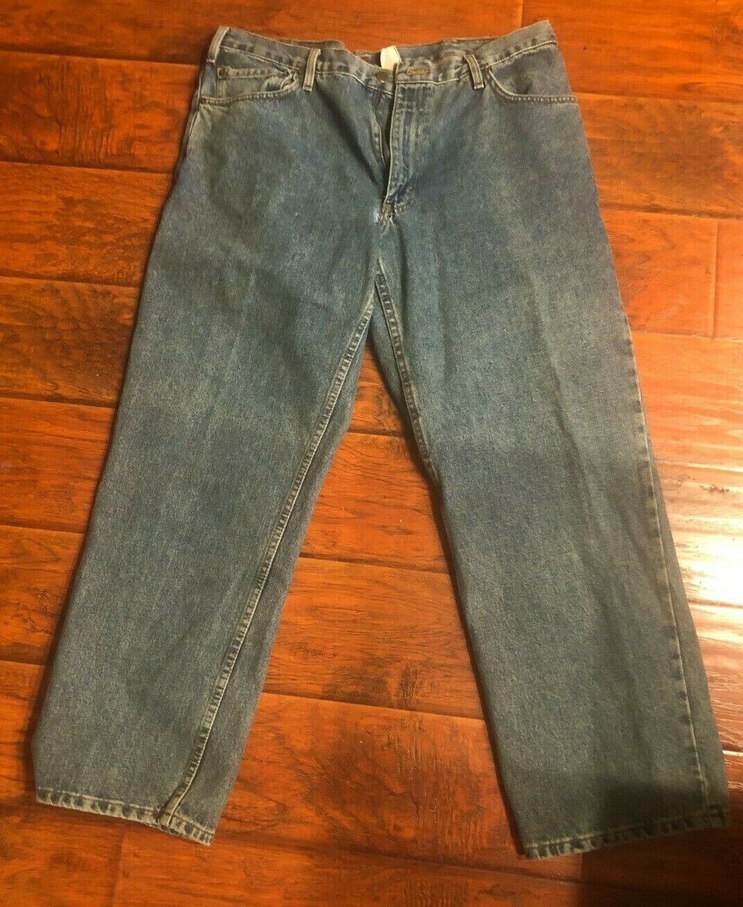 Men's Eddie Bauer Genuine Original Straight Fit Blue Denim Jeans Size 38X29 - $9.99