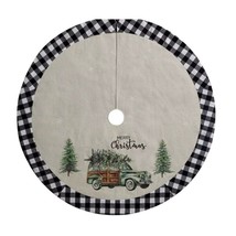 Holiday Time 48 inch Tree Skirt Merry Christmas Vintage Truck Design - £25.84 GBP
